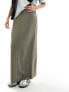 4th & Reckless tailored column maxi skirt in olive Зеленый, 38 - фото #7