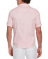 Men's Dobby Short Sleeve Button-Front Striped Shirt Pink Dolphin, M - фото #2