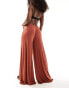 Фото #4 товара ASOS DESIGN jersey palazzo beach trouser in brown