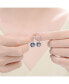 ფოტო #3 პროდუქტის Sterling Silver White Gold Plated and Sapphire Cubic Zirconia Leverback Earrings