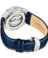 ფოტო #2 პროდუქტის Men's Automatic Blue Alligator Embossed Genuine Leather Strap with White Stitching Watch 44mm