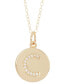 ფოტო #5 პროდუქტის 18" Chain 14K Gold Plated Disc Necklace with Crystal Engraved Letter Necklace