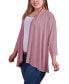 Фото #3 товара Plus Size Draped Open-Front Cardigan Sweater