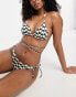 & Other Stories 3 piece tie detail triangle bikini top in wave print