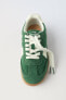 Split suede plimsolls