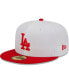 ფოტო #1 პროდუქტის Men's White, Red Los Angeles Dodgers Optic 59FIFTY Fitted Hat