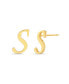 Gold-Tone Letter Initial Stud Earring