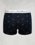 Фото #2 товара Tommy Hilfiger 3-Pack Logo Waistband Print Trunks in White