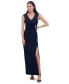 ფოტო #1 პროდუქტის Women's Collared Side-Slit Long Gown