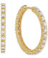Huggie Small Hoop Earrings in 10k Two-Tone Gold, 1"