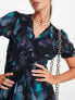 Фото #3 товара AllSaints Via Ceres butterfly print mini dress in black