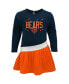 ფოტო #3 პროდუქტის Girls Infant Navy, Orange Chicago Bears Heart To Heart Jersey Tri-Blend Dress