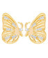 Gold Plated Cubic Zirconia Butterfly Stud Earrings