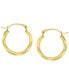 Crystal Pavé Small Round Hoop Earrings in 10k Gold, 0.75" Золотистый - фото #4