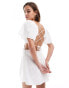 Фото #2 товара Cotton On cut out side mini milkmaid dress in white