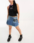 Фото #1 товара Tammy Girl mid rise distressed denim mini skirt with buckle details