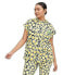 Women's Nylon Packable Yellow Poppy Short Sleeve Hooded Vest - DVF S