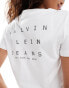 Calvin Klein Jeans monologo slim fit t-shirt in white