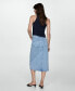 ფოტო #2 პროდუქტის Women's Slit Denim Skirt