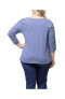 ფოტო #5 პროდუქტის Women's Plus Size Reverie Boat Neck Ruched Sleeve Top