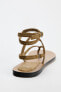 SPLIT SUEDE FLAT SLIDER SANDALS