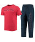 ფოტო #2 პროდუქტის Men's Navy and Red Boston Red Sox Meter T-Shirt and Pants Sleep Set