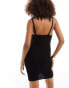 Фото #3 товара ASOS DESIGN knitted mini dress in cotton boucle stitch in black