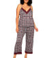 Фото #1 товара Пижама iCollection Plus Size Jessie уютная с длинным топом и укороченными брюками