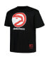 Mitchell Ness Men's Black Atlanta Hawks Big Tall Hardwood Classics Vintage-like Logo T-Shirt