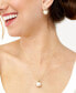 ფოტო #3 პროდუქტის Cultured White Ming Pearl (10mm) & Diamond (1/5 ct. t.w.) Pendant Necklace in 14k Gold