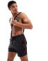 Hugo Fab red logo tape swim short in black