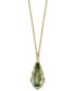 ფოტო #1 პროდუქტის EFFY® Green Quartz (4 ct. t.w.) & Diamond (1/8 ct. t.w.) 18" Pendant Necklace in 14k Gold