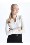 Polo Yaka Düz Uzun Kollu Kadın Tişört