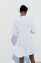 Фото #7 товара Короткое платье из поплина с ажурной вышивкой ZARA