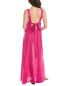 Lenny Niemeyer Crossed Strap Linen-Blend Maxi Dress Women's Pink L