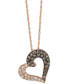 Фото #1 товара Le Vian chocolate Diamond (1/6 ct. t.w.) & Vanilla Diamond (1/8 ct. t.w.) Heart 18" Pendant Necklace in 14k Rose Gold