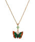 Фото #1 товара Gold-Tone Crystal Butterfly Pendant Necklace