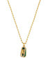 Фото #1 товара Michael Kors 14K Gold Plated Tiger's Eye Dog Tag Necklace
