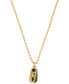Фото #1 товара Michael Kors 14K Gold Plated Tiger's Eye Dog Tag Necklace