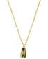 ფოტო #1 პროდუქტის 14K Gold Plated Tiger's Eye Dog Tag Necklace