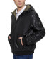 Фото #3 товара Men's Gary Faux Leather Hooded Jacket