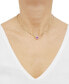 Фото #5 товара Macy's lab-Created Pink Sapphire (1-1/2 ct. t.w.) & Lab-Created White Sapphire (1/4 ct. t.w.) Heart Pendant Necklace in 14k Gold-Plated Sterling Silver, 16" + 2" extender (Also in Lab-Created Ruby)