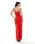 Фото #3 товара Aria Cove bandeau plunge wire detail maxi dress in red