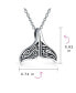 ფოტო #4 პროდუქტის Nautical Sea Lover Vacation Honeymoon Mermaid Fin Ocean Marine Life Whale Tail Pendant Necklace For Women Men Oxidized .925 Sterling Silver