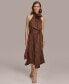 Фото #1 товара Donna Karan Women's Halter-Neck Sleeveless A-Line Midi Dress