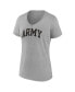 Фото #2 товара Women's Heather Gray Army Black Knights Basic Arch V-Neck T-shirt