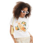 Фото #1 товара Miss Selfridge orange spritz tee in white