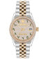 ფოტო #1 პროდუქტის Women's Date Superlative Two-Tone Stainless Steel Bracelet Watch 34mm