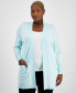 Фото #1 товара Plus Size Open-Front Long-Sleeve Cardigan, Created for Macy's