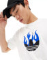 Фото #1 товара adidas Originals unisex flame trefoil t-shirt in white